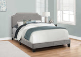Gray Solid and Manufactured Wood Full Upholstered Faux Leather Bed Frame - Homeroots - Flyclothing LLC