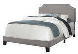Gray Solid and Manufactured Wood Full Upholstered Faux Leather Bed Frame - Homeroots - Flyclothing LLC