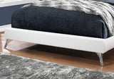 White Solid Wood Queen Upholstered Linen Bed Frame - Homeroots - Flyclothing LLC