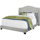 Tufted Light Gray Standard Bed Upholstered With Nailhead Trim And With Headboard - Homeroots - Flyclothing LLC