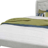 Tufted Light Gray Standard Bed Upholstered With Nailhead Trim And With Headboard - Homeroots - Flyclothing LLC