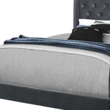 Solid Wood Queen Tufted Dark Gray And Gray Upholstered Velvet Bed - Homeroots - Flyclothing LLC