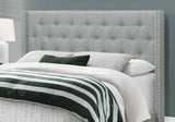 Solid Wood Queen Tufted Gray Upholstered Linen Bed With Nailhead Trim - Homeroots - Flyclothing LLC