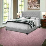 Solid Wood Queen Tufted Gray Upholstered Linen Bed With Nailhead Trim - Homeroots - Flyclothing LLC