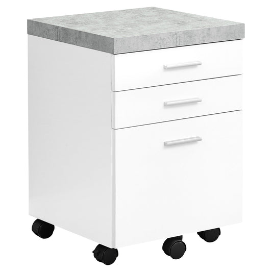 25.25" White Particle Board And Mdf Filing Cabinet With 3 Drawers - Homeroots