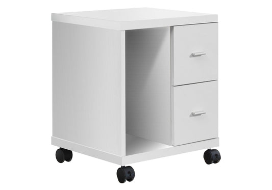 17.75" X 17.75" X 23" White Particle Board Hollow Core 2 Drawers  Office Cabinet - Homeroots