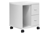 17.75" X 17.75" X 23" White Particle Board Hollow Core 2 Drawers Office Cabinet - Homeroots - Flyclothing LLC