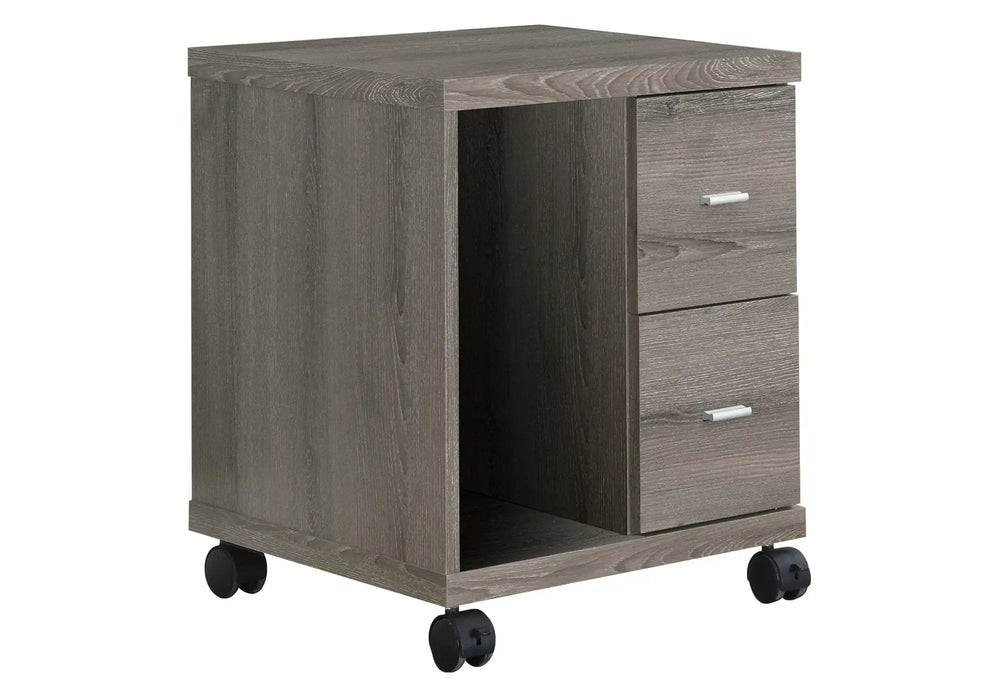 17.75" X 17.75" X 23" Dark Taupe Particle Board Hollow Core 2 Drawers  Office Cabinet - Homeroots