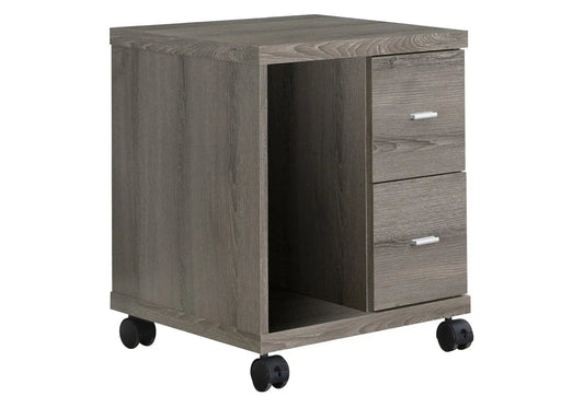 17.75" X 17.75" X 23" Dark Taupe Particle Board Hollow Core 2 Drawers  Office Cabinet - Homeroots