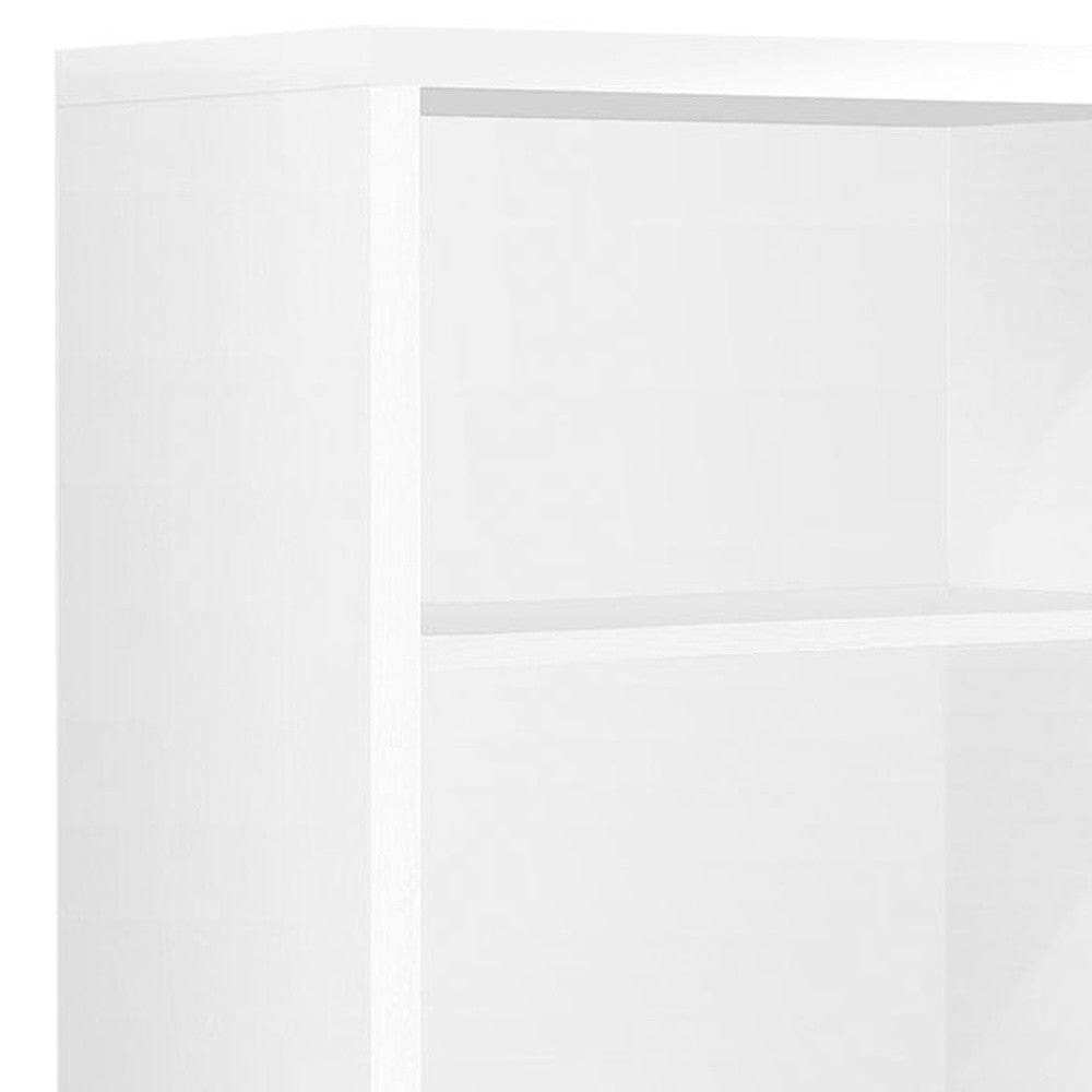 White Wood Adjustable Four Tier Bookcase - Homeroots - Flyclothing LLC