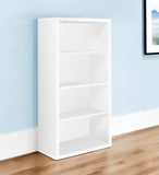 White Wood Adjustable Four Tier Bookcase - Homeroots - Flyclothing LLC
