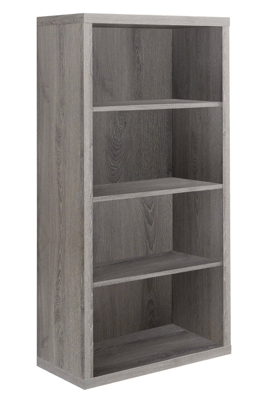 48" Dark Taupe Wood Bookcase - Homeroots