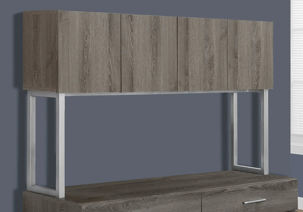 16.25" X 47.25" X 60" Dark Taupe Silver Particle Board Hollow Core Metal Office Cabinet - Homeroots - Flyclothing LLC
