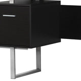 24" Black and Silver Computer Desk With Three Drawers - Homeroots - Flyclothing LLC