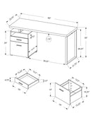 24" Dark Brown and Silver Computer Desk With Two Drawers - Homeroots - Flyclothing LLC