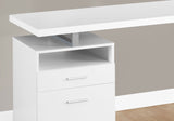 24" White and Silver Computer Desk With Two Drawers - Homeroots - Flyclothing LLC