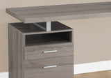 24" Taupe and Silver Computer Desk With Two Drawers - Homeroots - Flyclothing LLC