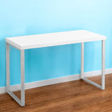 24" White and Silver Computer Desk - Homeroots - Flyclothing LLC