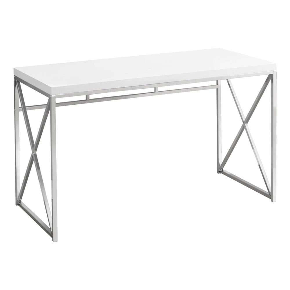 24" White and Silver Computer Desk - Homeroots - Flyclothing LLC