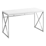 24" White and Silver Computer Desk - Homeroots - Flyclothing LLC
