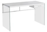 48" White and Clear Computer Desk - Homeroots - Flyclothing LLC