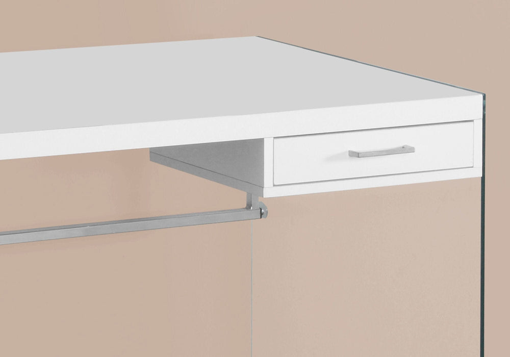 48" White and Clear Computer Desk - Homeroots - Flyclothing LLC