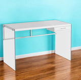 48" White and Clear Computer Desk - Homeroots - Flyclothing LLC