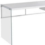 48" White and Clear Computer Desk - Homeroots - Flyclothing LLC