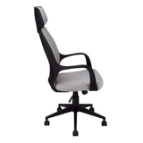 Black Microfiber Seat Swivel Adjustable Executive Chair Fabric Back Plastic Frame - Homeroots - Flyclothing LLC