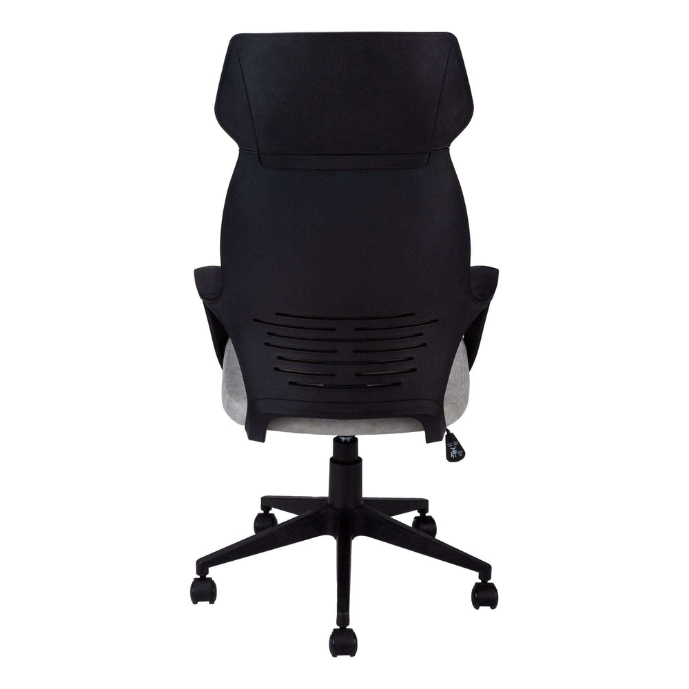 Black Microfiber Seat Swivel Adjustable Executive Chair Fabric Back Plastic Frame - Homeroots - Flyclothing LLC