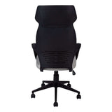 Black Microfiber Seat Swivel Adjustable Executive Chair Fabric Back Plastic Frame - Homeroots - Flyclothing LLC