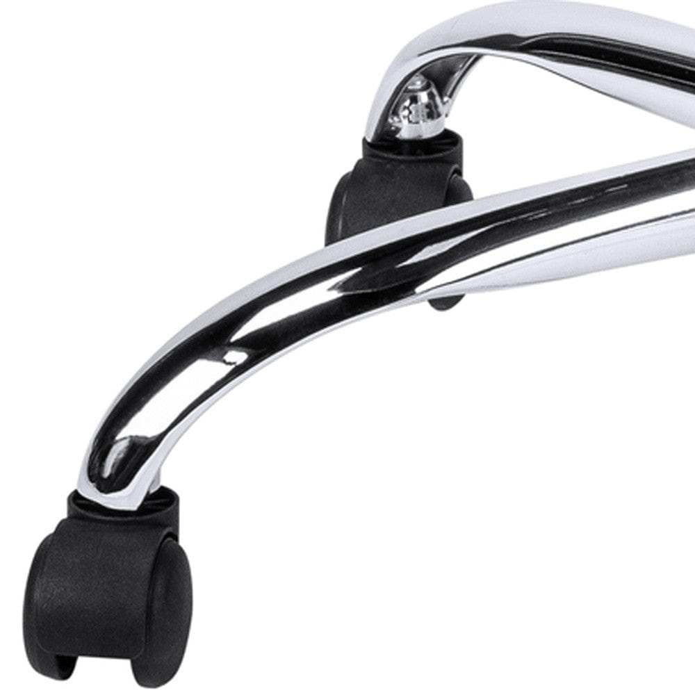 White and Silver Adjustable Swivel Fabric Rolling Office Chair - Homeroots - Flyclothing LLC