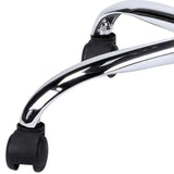 White and Silver Adjustable Swivel Fabric Rolling Office Chair - Homeroots - Flyclothing LLC