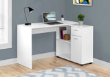 34" White L Shape Computer Desk With Two Drawers - Homeroots - Flyclothing LLC