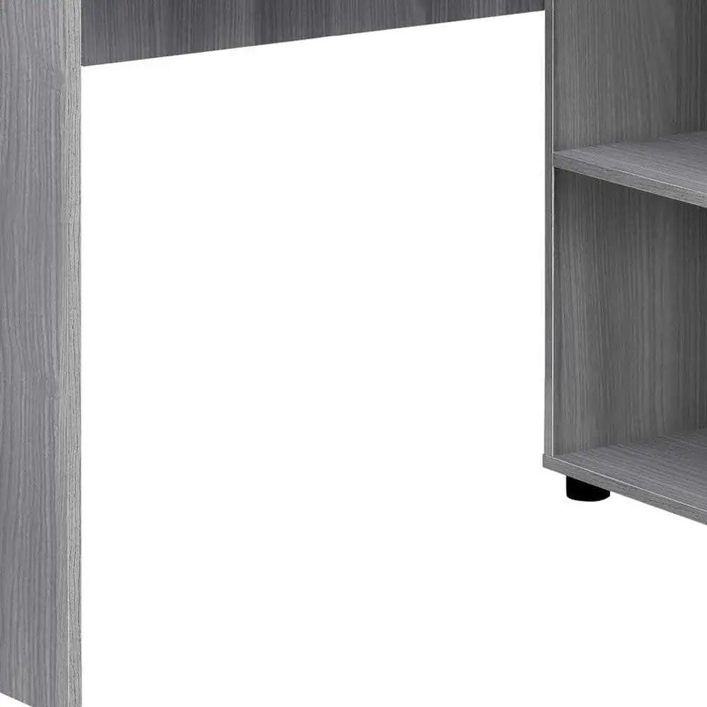 34" Gray L Shape Computer Desk With Two Drawers - Homeroots - Flyclothing LLC