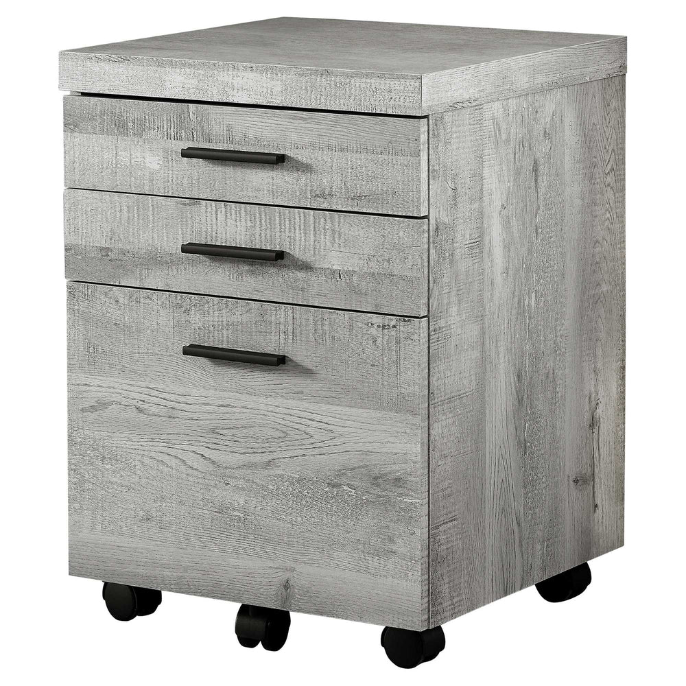 25.25" Grey Particle Board And Mdf Filing Cabinet With 3 Drawers - Homeroots - Flyclothing LLC