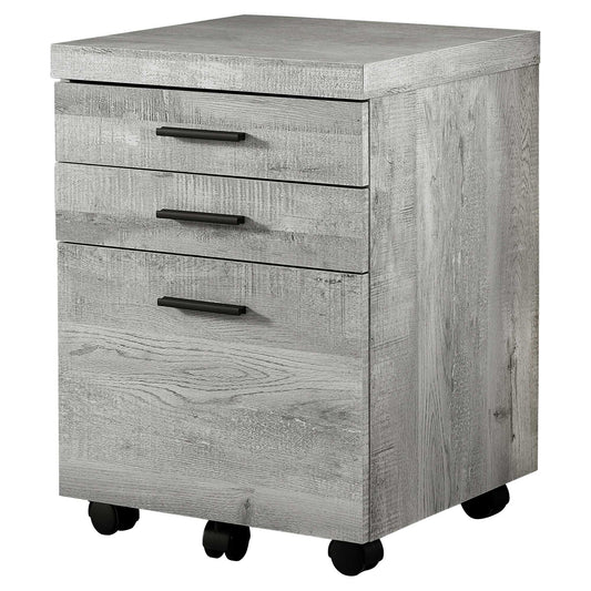 25.25" Grey Particle Board And Mdf Filing Cabinet With 3 Drawers - Homeroots