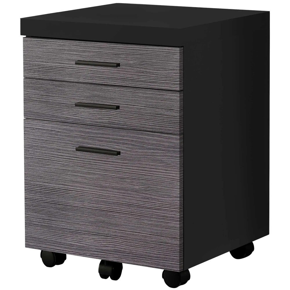 17.75" X 18.25" X 25.25" Black Grey Particle Board 3 Drawers Filing Cabinet - Homeroots - Flyclothing LLC