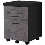 17.75" X 18.25" X 25.25" Black Grey Particle Board 3 Drawers Filing Cabinet - Homeroots - Flyclothing LLC
