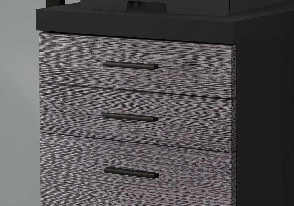 17.75" X 18.25" X 25.25" Black Grey Particle Board 3 Drawers Filing Cabinet - Homeroots - Flyclothing LLC