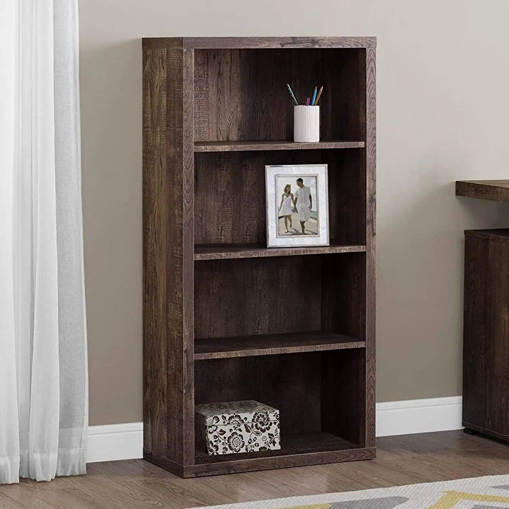 48" Brown Wood Bookcase - Homeroots - Flyclothing LLC