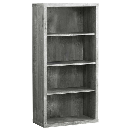 48" Gray Wood Bookcase - Homeroots