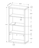 48" Gray Wood Bookcase - Homeroots - Flyclothing LLC