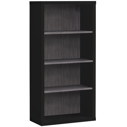 48" Black and Gray Wood Bookcase - Homeroots
