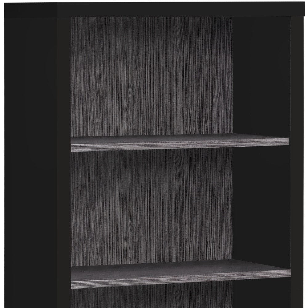 48" Black and Gray Wood Bookcase - Homeroots - Flyclothing LLC