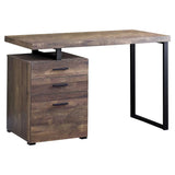24" Brown and Black Computer Desk With Three Drawers - Homeroots - Flyclothing LLC