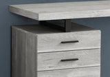 47" Gray and Black Computer Desk With Three Drawers - Homeroots - Flyclothing LLC