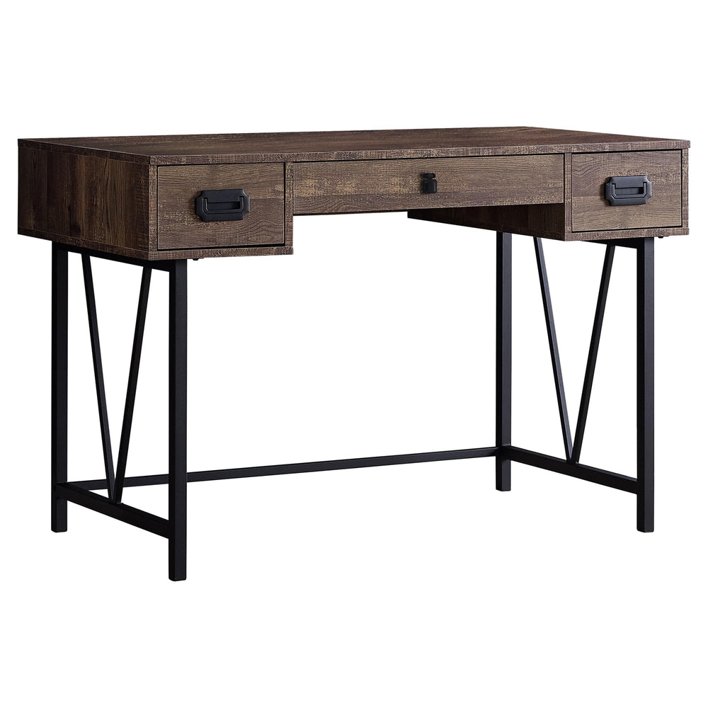 24" Brown and Black Computer Desk With Two Drawers - Homeroots - Flyclothing LLC