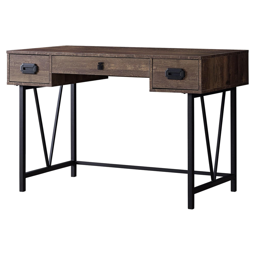 24" Brown and Black Computer Desk With Two Drawers - Homeroots - Flyclothing LLC