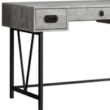 24" Gray and Black Computer Desk With Three Drawers - Homeroots - Flyclothing LLC